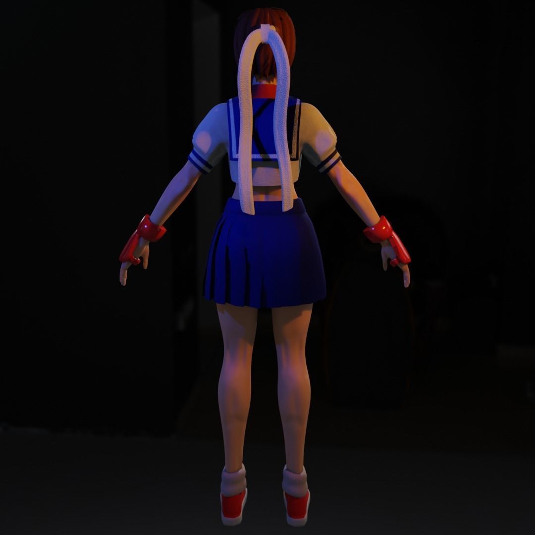Sakura Kasugano Low-poly 3D model_8