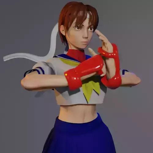 Sakura Kasugano Low-poly 3D model