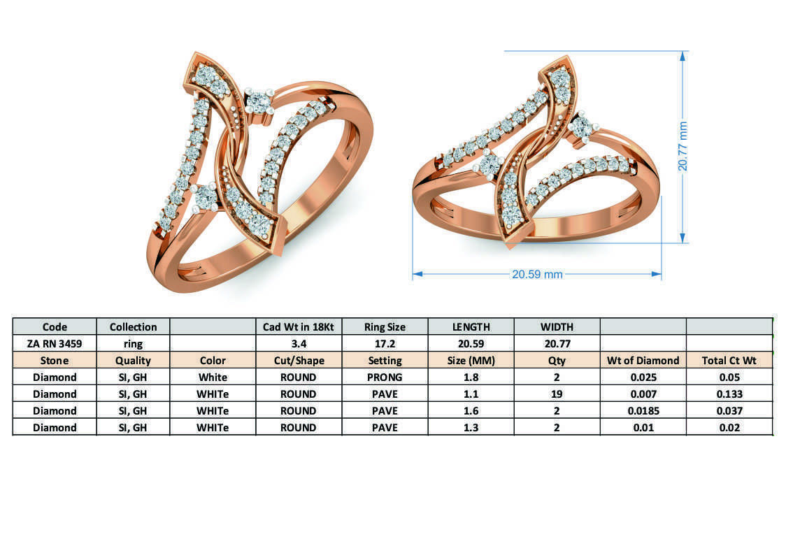 Women diamond ring 3dm stl render detail 3D print model_3