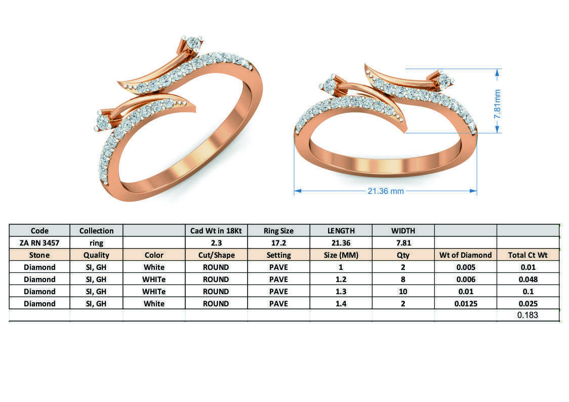 Women diamond ring 3dm stl render detail 3D print model_3