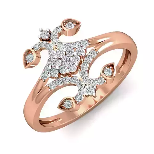 Women diamond ring 3dm stl render detail