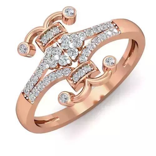 Women diamond ring 3dm stl render detail