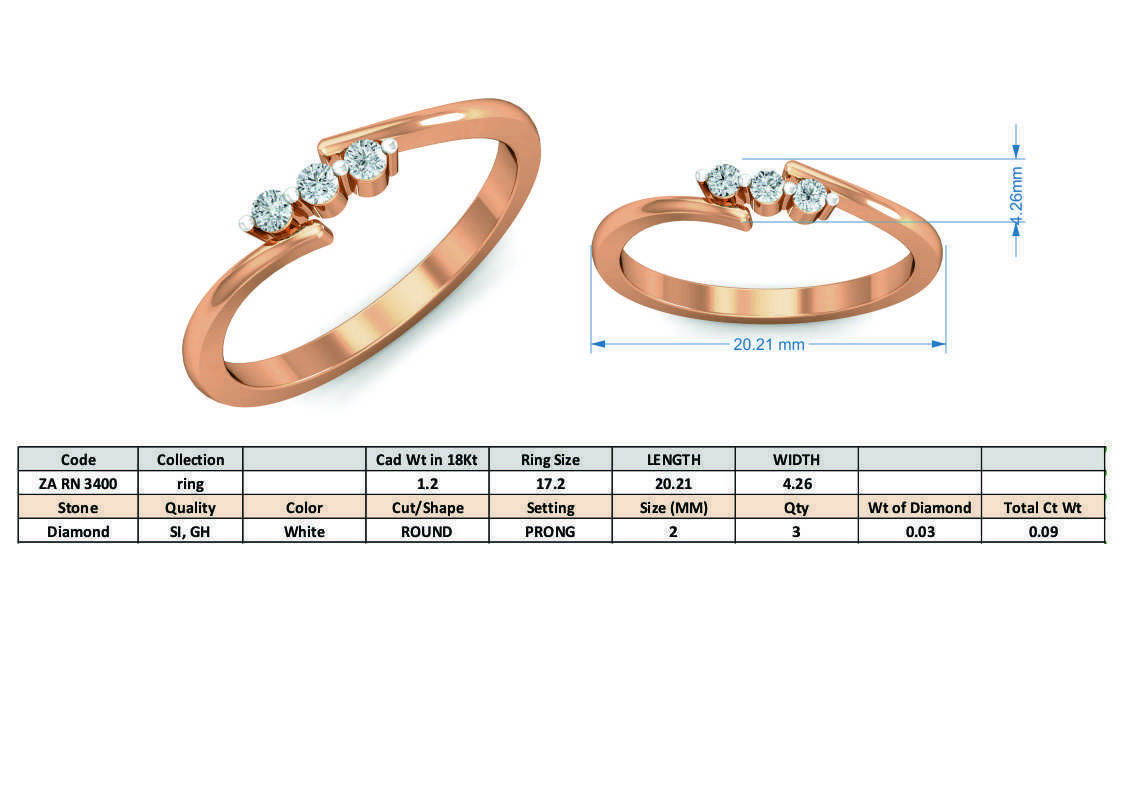 Women diamond ring 3dm stl render detail 3D print model_3