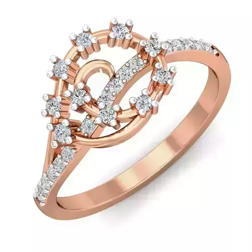 Women diamond ring 3dm stl render detail