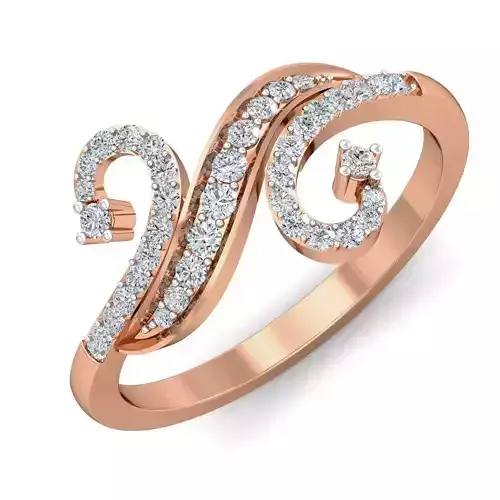 Women diamond ring 3dm stl render detail