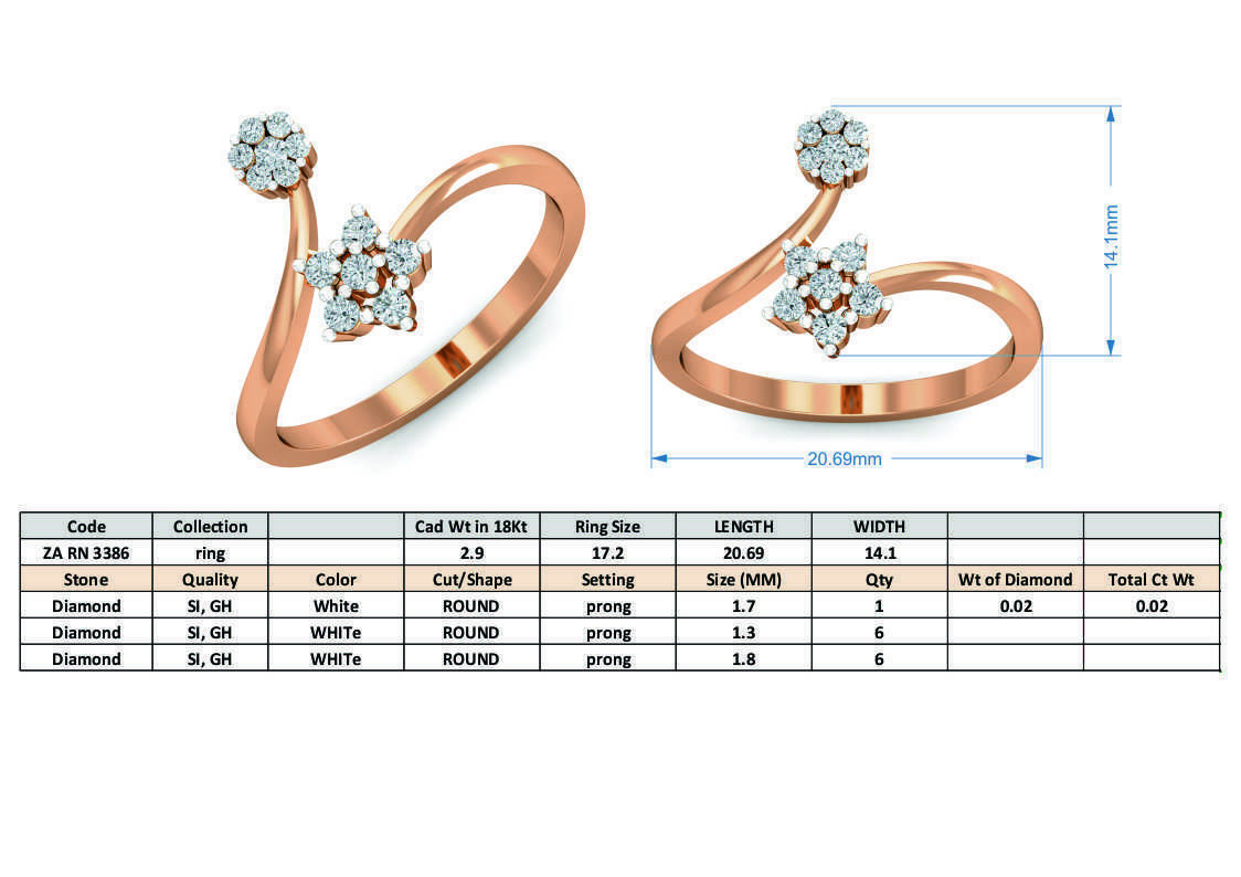 Women diamond ring 3dm stl render detail 3D print model_3