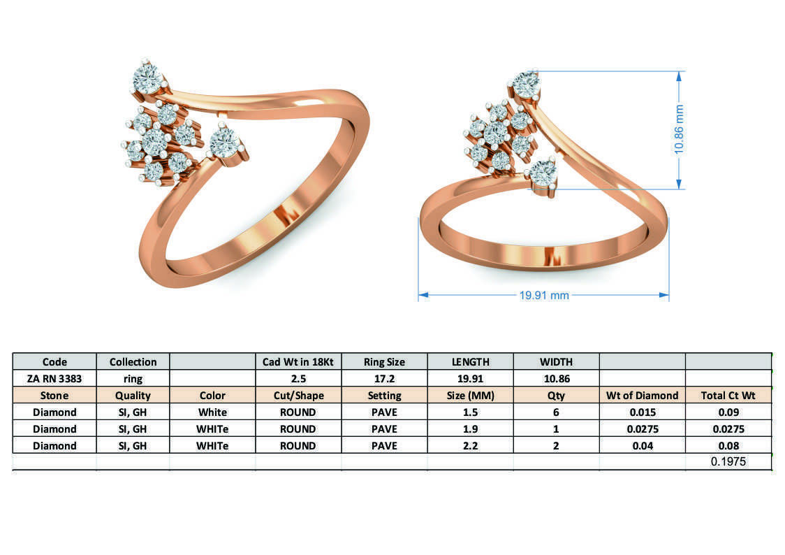 Women diamond ring 3dm stl render detail 3D print model_3