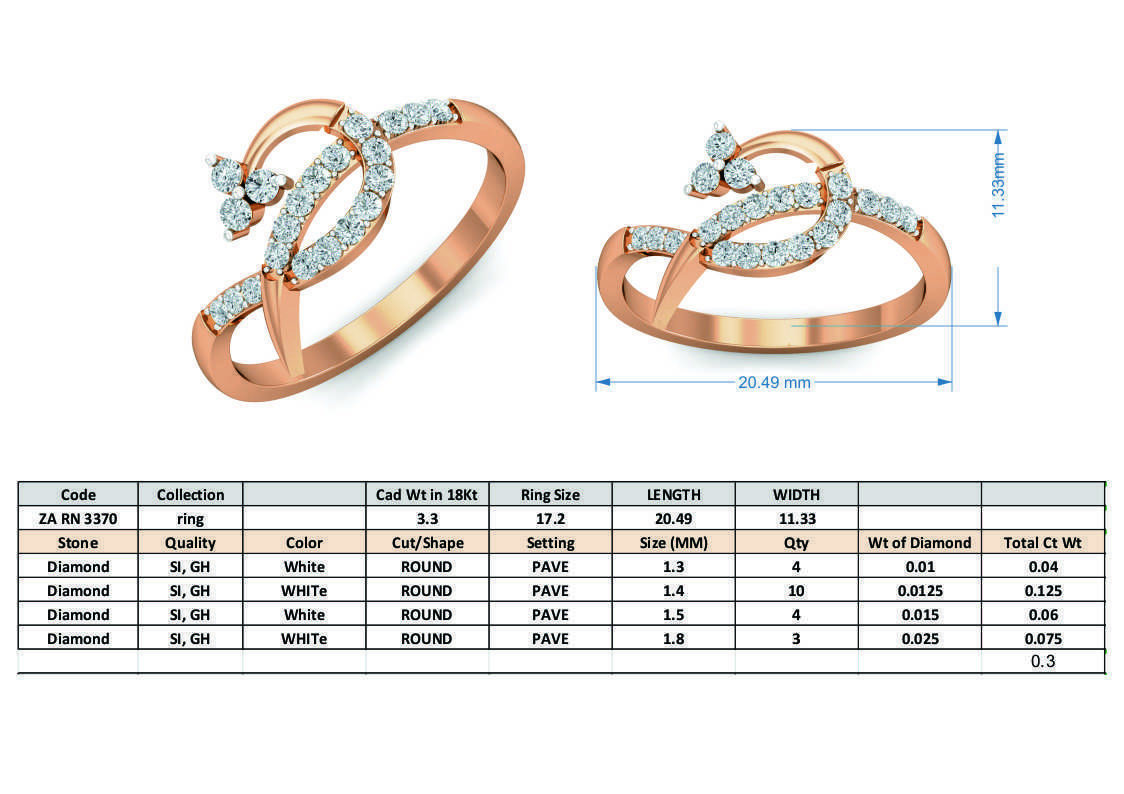 Women diamond ring 3dm stl render detail 3D print model_3