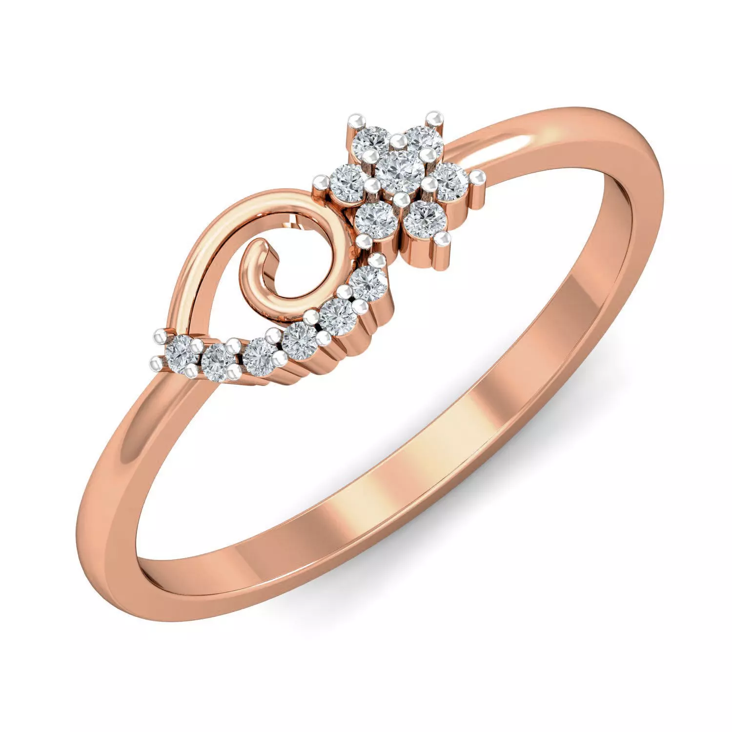 Women diamond ring 3dm stl render detail 3D print model