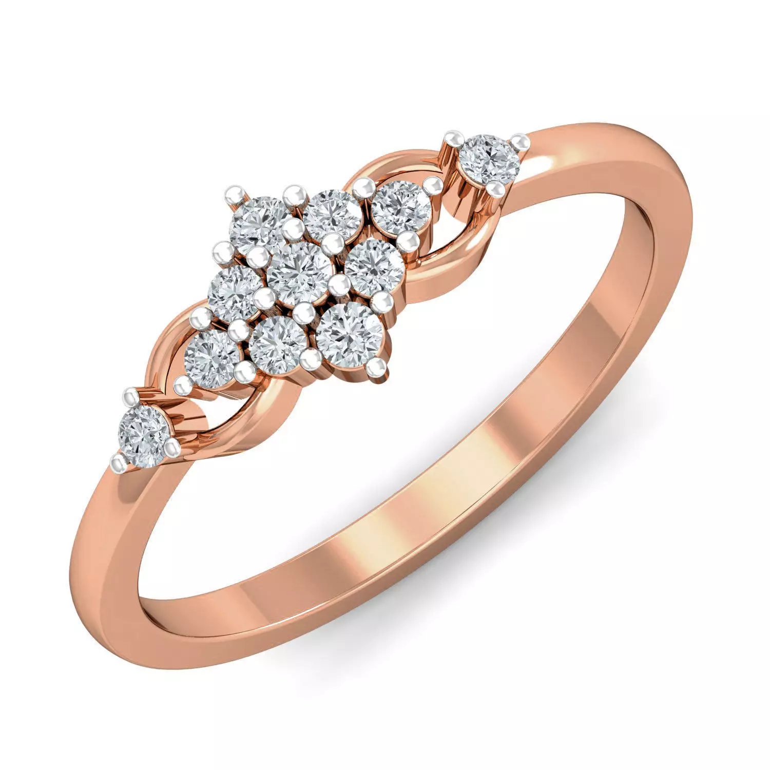 Women diamond ring 3dm stl render detail 3D print model