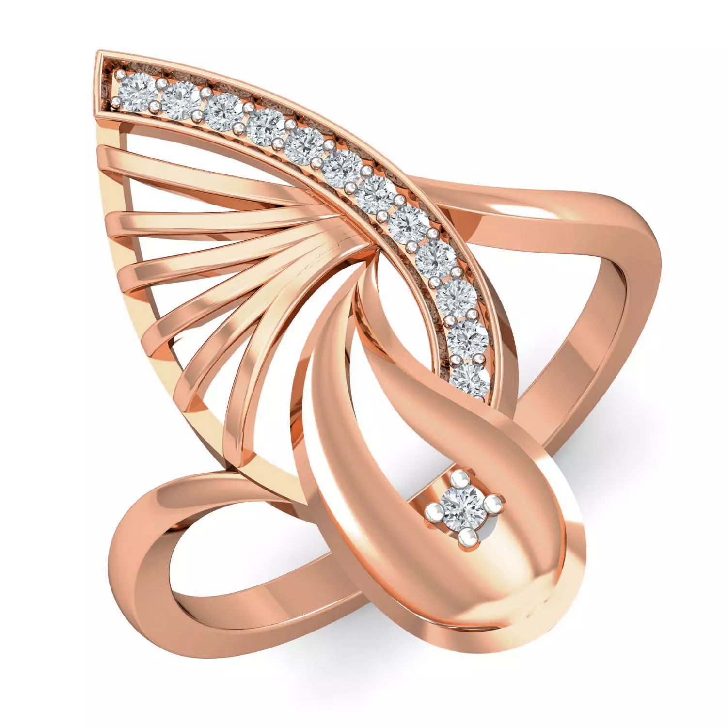 Women diamond ring 3dm stl render detail 3D print model