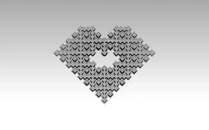 pixel love heart