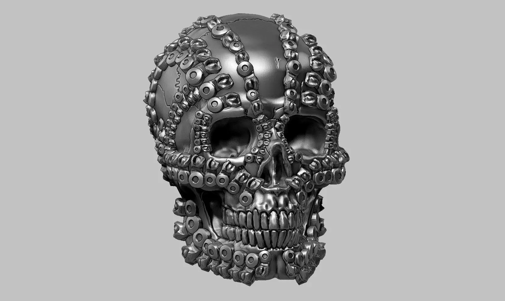 skull robot head a27 3D print model