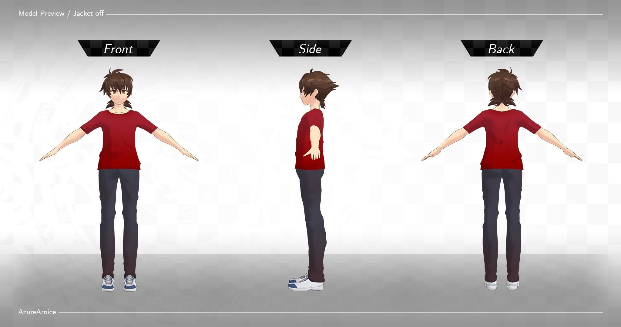 Highschool DxD - Issei Hyoudou MMD Model DELUXE Low-poly 3D model_6