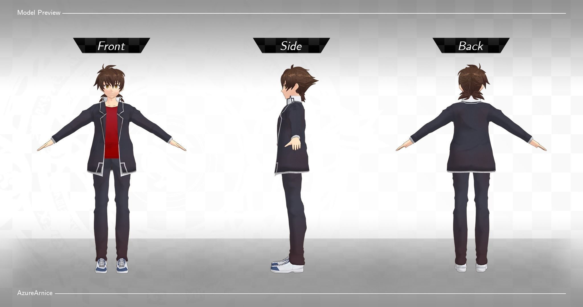 Highschool DxD - Issei Hyoudou MMD Model DELUXE Low-poly 3D model_5