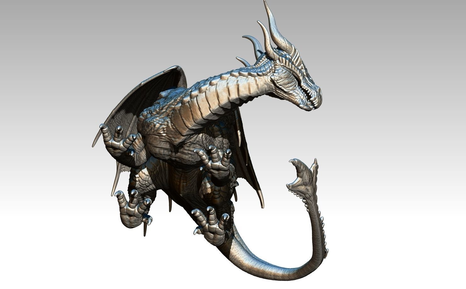 Sleeping dragon 3D print model_3