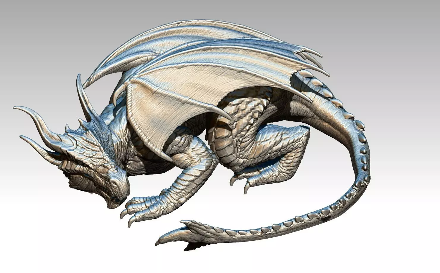 Sleeping dragon 3D print model_0