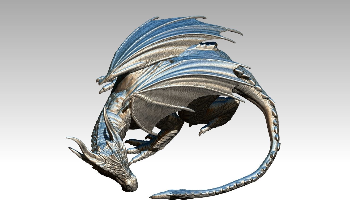 Sleeping dragon 3D print model_2