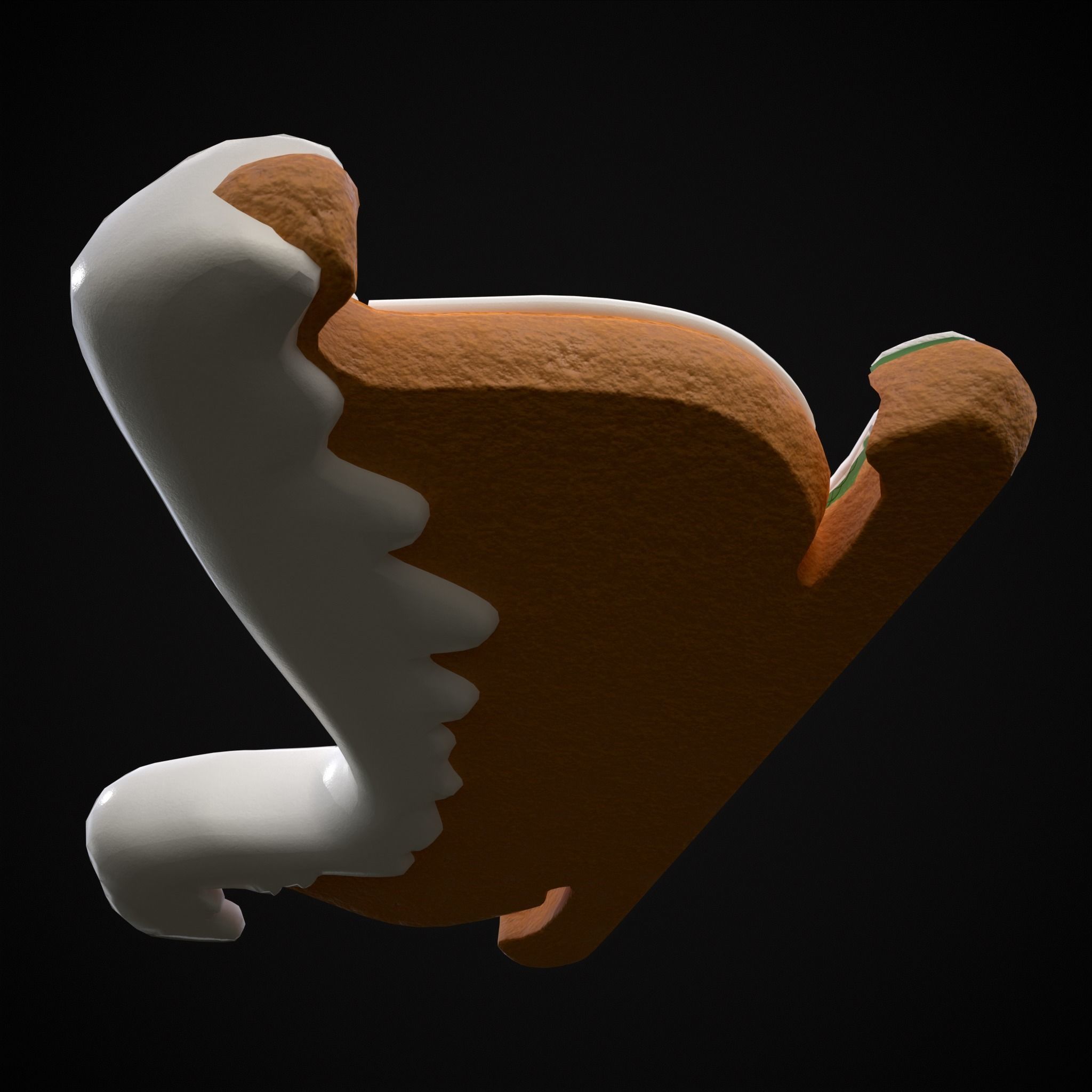 Holiday Sleigh Decorated Cookie Low-poly 3D model_17