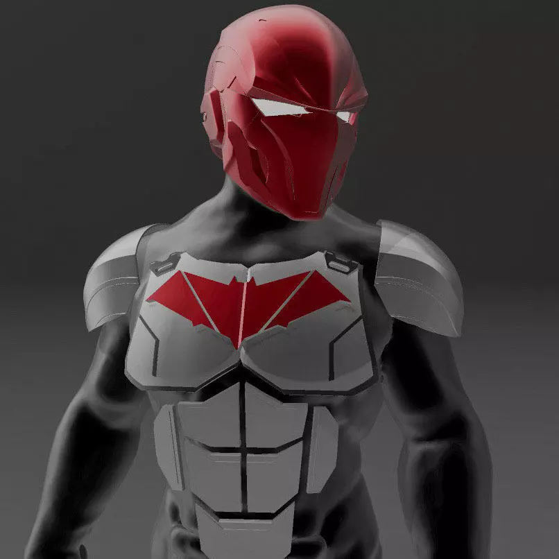 Red Hood Helmet and Armor Files 3D model_0