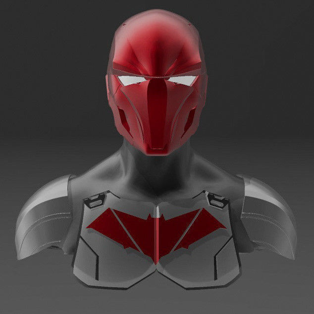 Red Hood Helmet and Armor Files 3D model_5