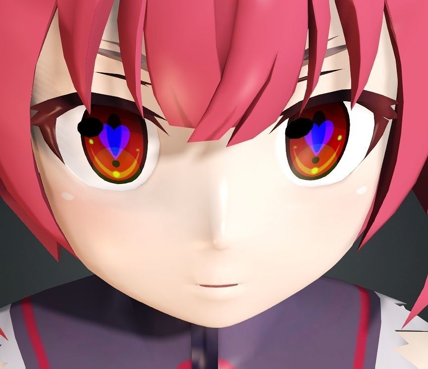 GAL GUN 2 Kurona 3d Character Low-poly 3D model_4