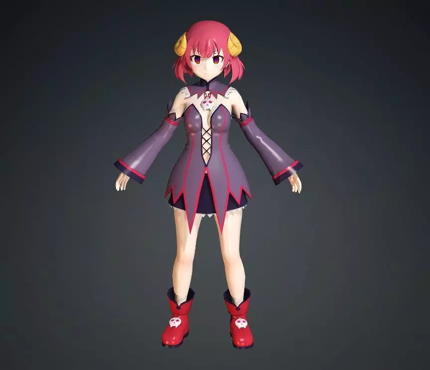 GAL GUN 2 Kurona 3d Character Low-poly 3D model_0