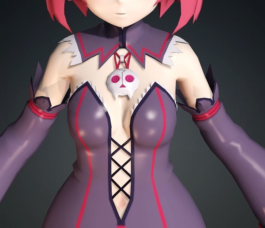 GAL GUN 2 Kurona 3d Character Low-poly 3D model_6