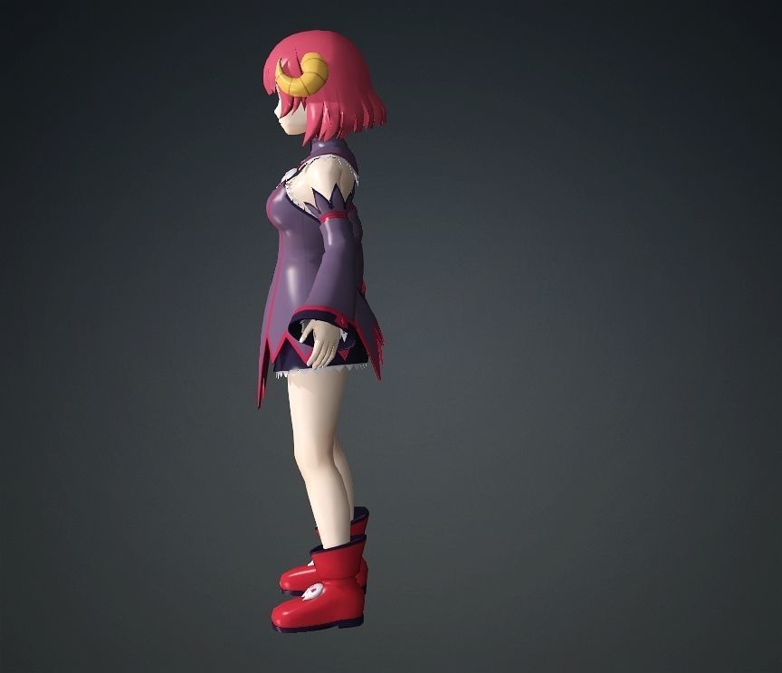 GAL GUN 2 Kurona 3d Character Low-poly 3D model_1