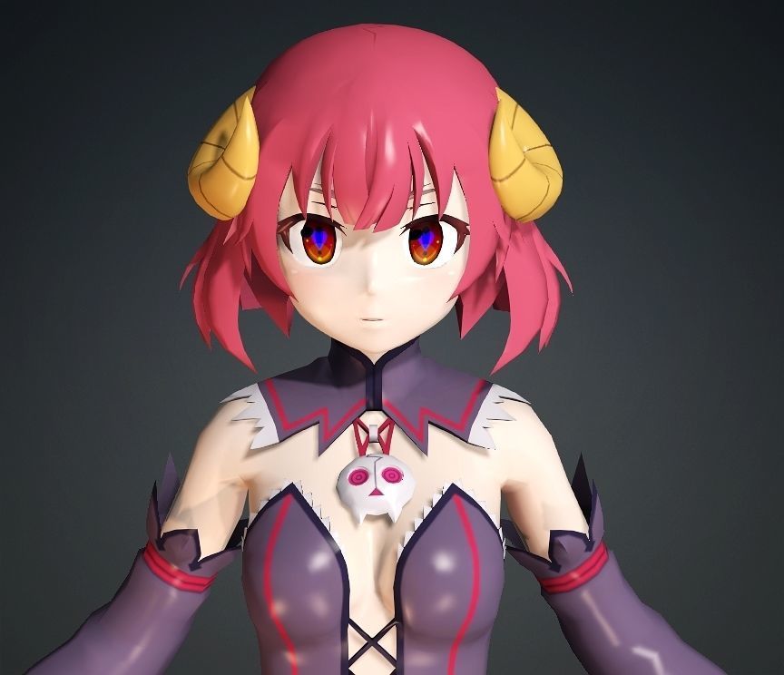 GAL GUN 2 Kurona 3d Character Low-poly 3D model_3