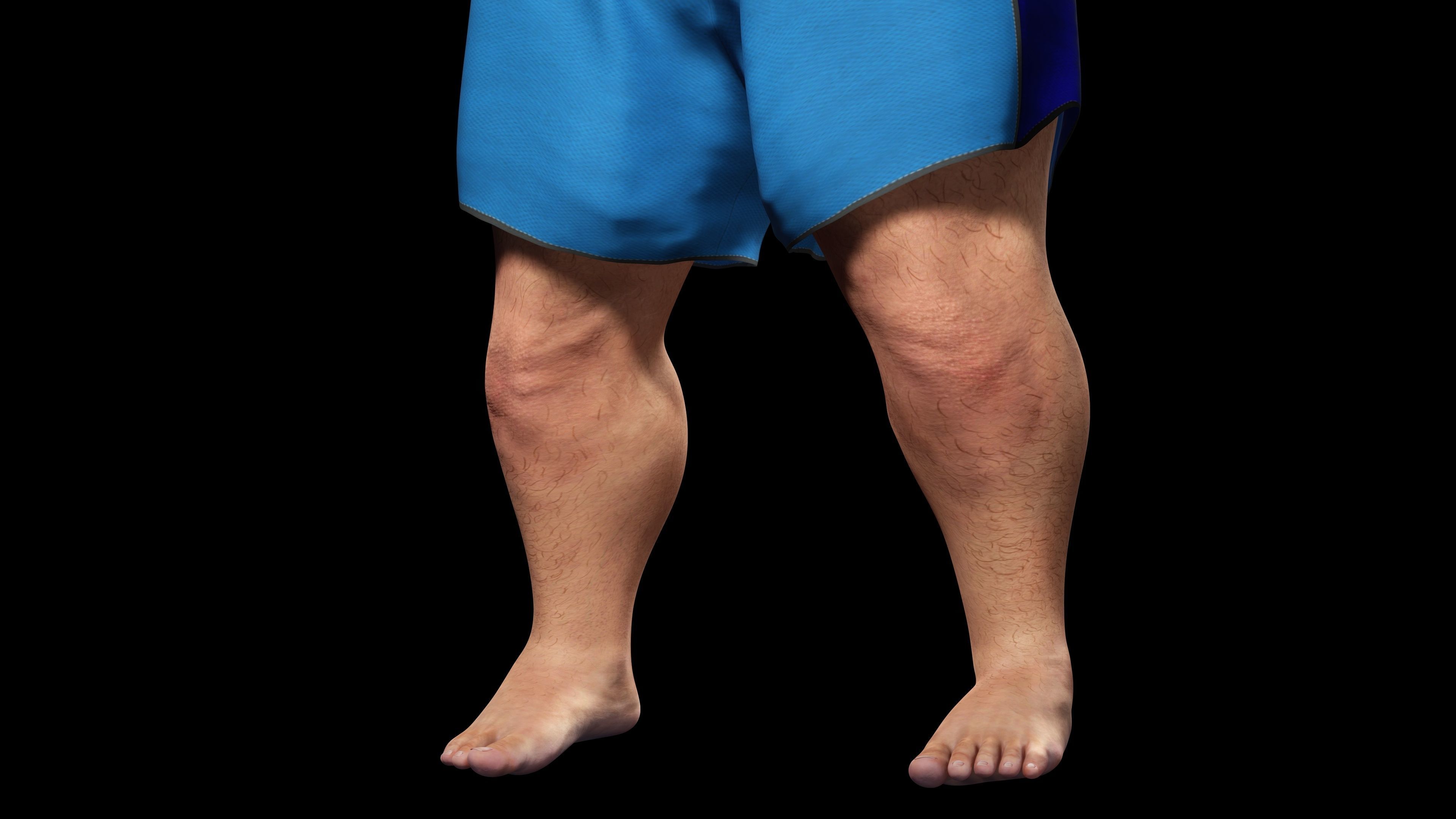 Fat Man naked and clothed Low-poly 3D model_10