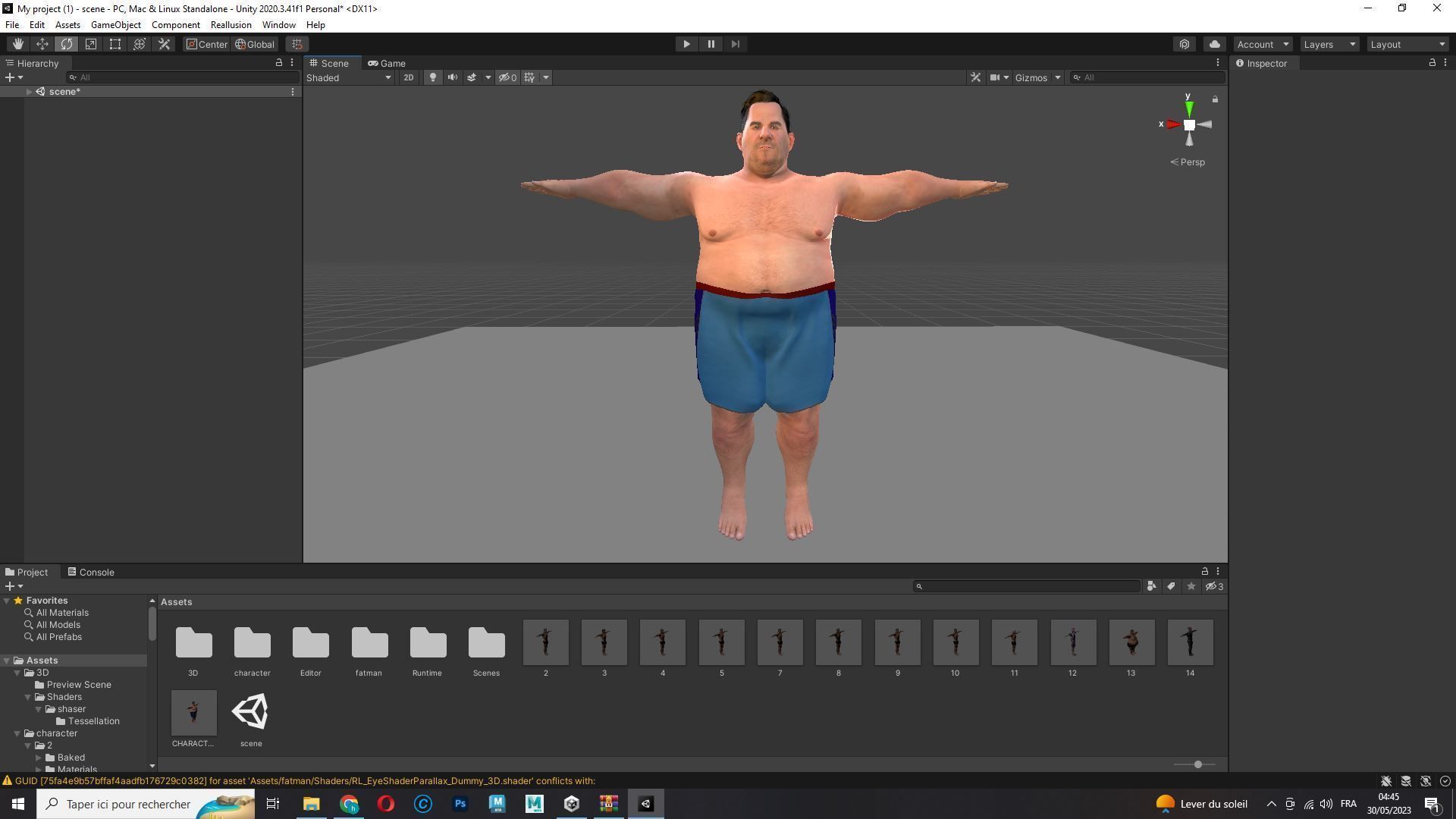 Fat Man naked and clothed Low-poly 3D model_29