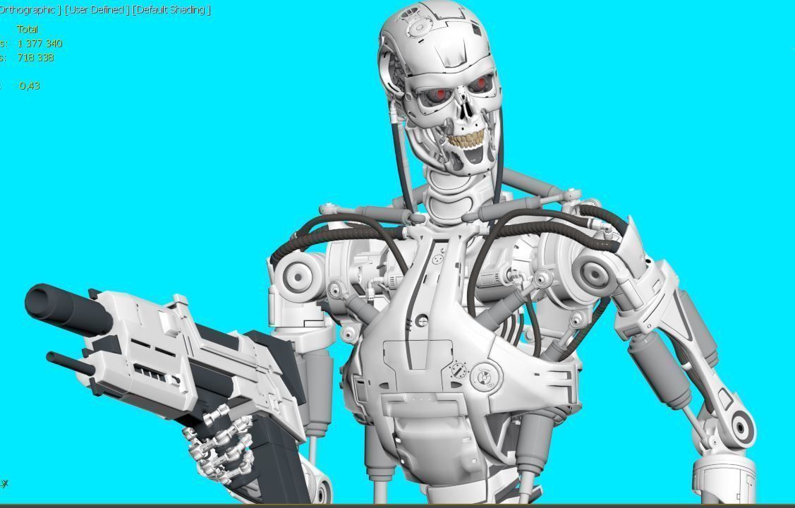Terminator T-800 Endoskeleton Rekvizit T2 3D print model_23
