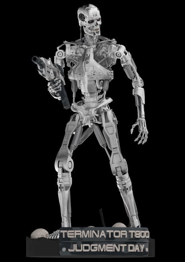Terminator T-800 Endoskeleton Rekvizit T2 3D print model_39