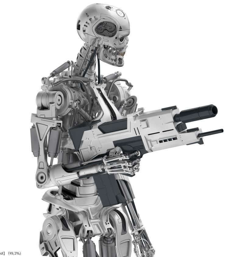 Terminator T-800 Endoskeleton Rekvizit T2 3D print model_34