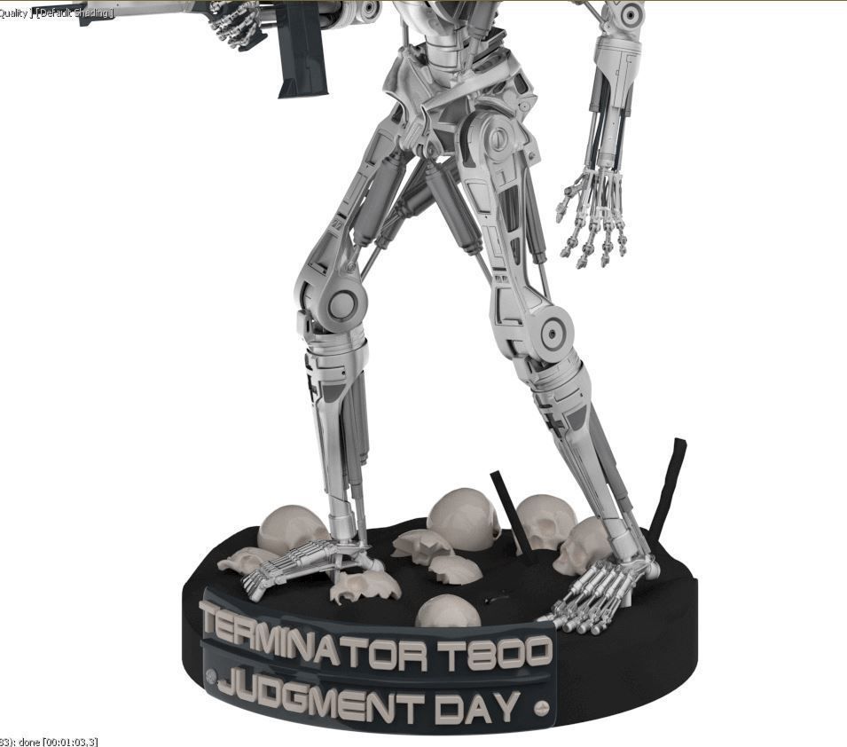 Terminator T-800 Endoskeleton Rekvizit T2 3D print model_36