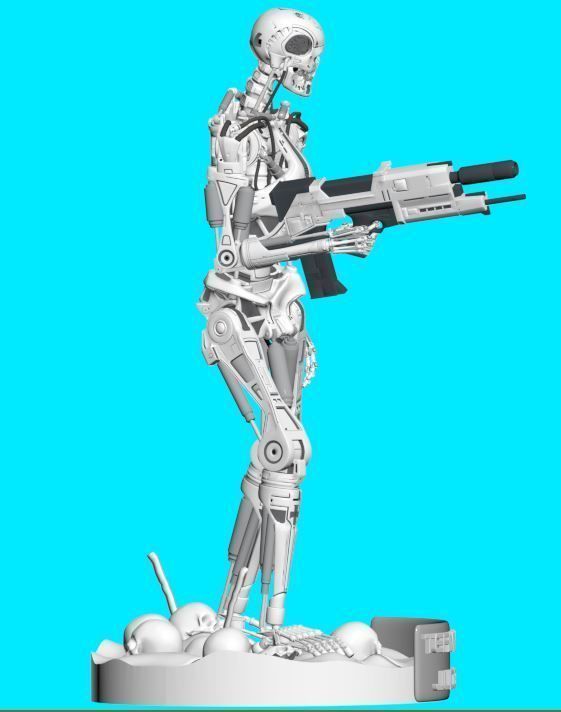 Terminator T-800 Endoskeleton Rekvizit T2 3D print model_17
