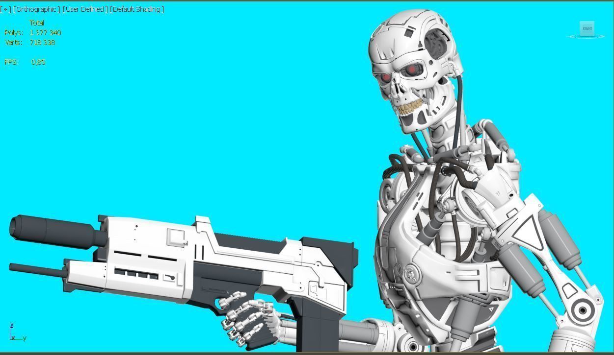 Terminator T-800 Endoskeleton Rekvizit T2 3D print model_22