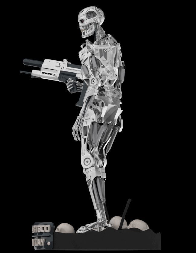 Terminator T-800 Endoskeleton Rekvizit T2 3D print model_40