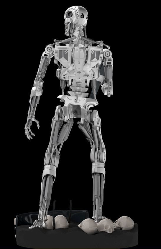 Terminator T-800 Endoskeleton Rekvizit T2 3D print model_37