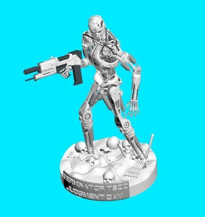 Terminator T-800 Endoskeleton Rekvizit T2 3D print model_33