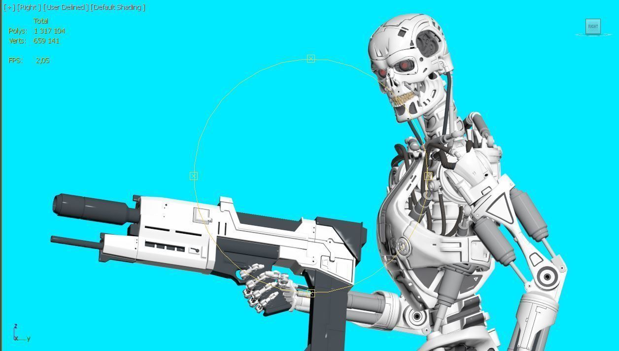 Terminator T-800 Endoskeleton Rekvizit T2 3D print model_29