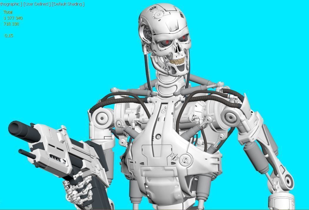 Terminator T-800 Endoskeleton Rekvizit T2 3D print model_25