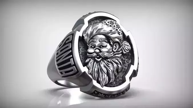 Santa Claus Christmas Saint Nicholas Believe Ring 3D print model