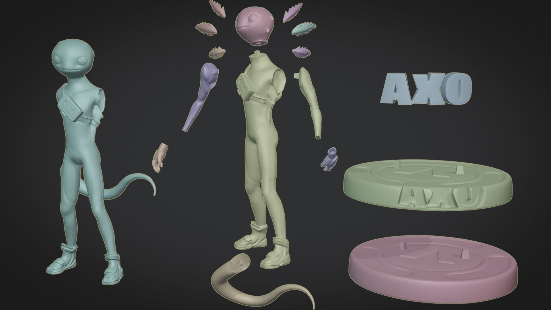 FORTNITE AXO SKIN 3D print model_4