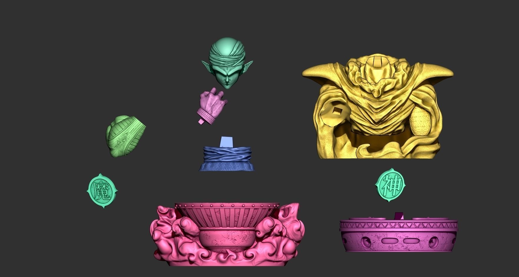 Piccolo Bust 3D print model_3