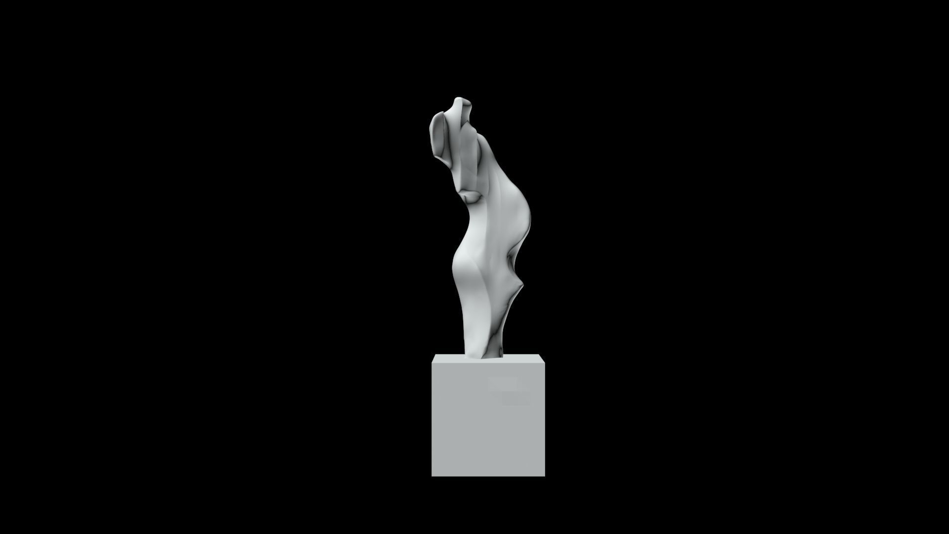 Abstracted figure sculpture  3D print model_1