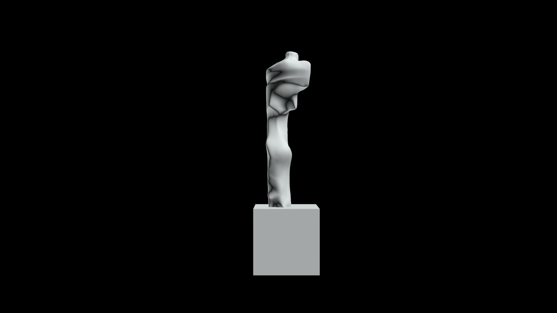 Abstracted figure sculpture  3D print model_2