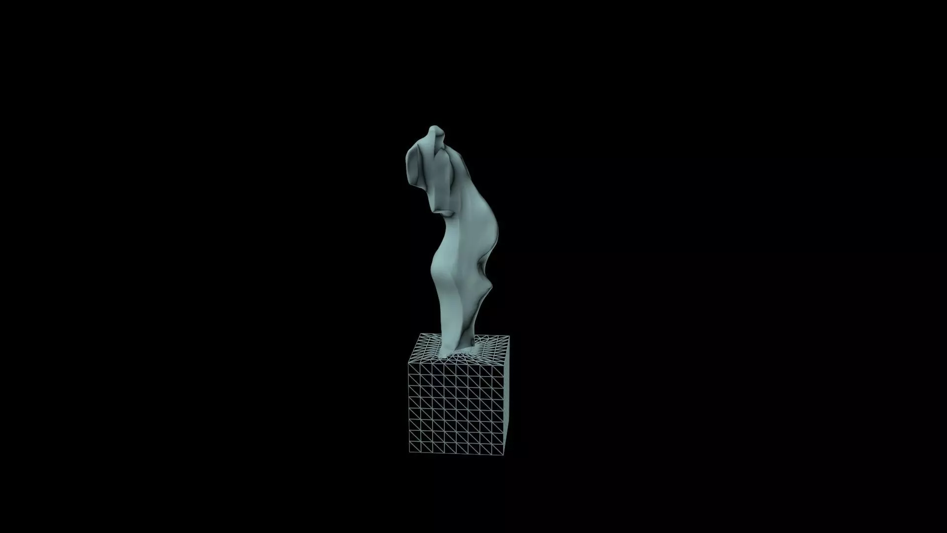 Abstracted figure sculpture  3D print model_0