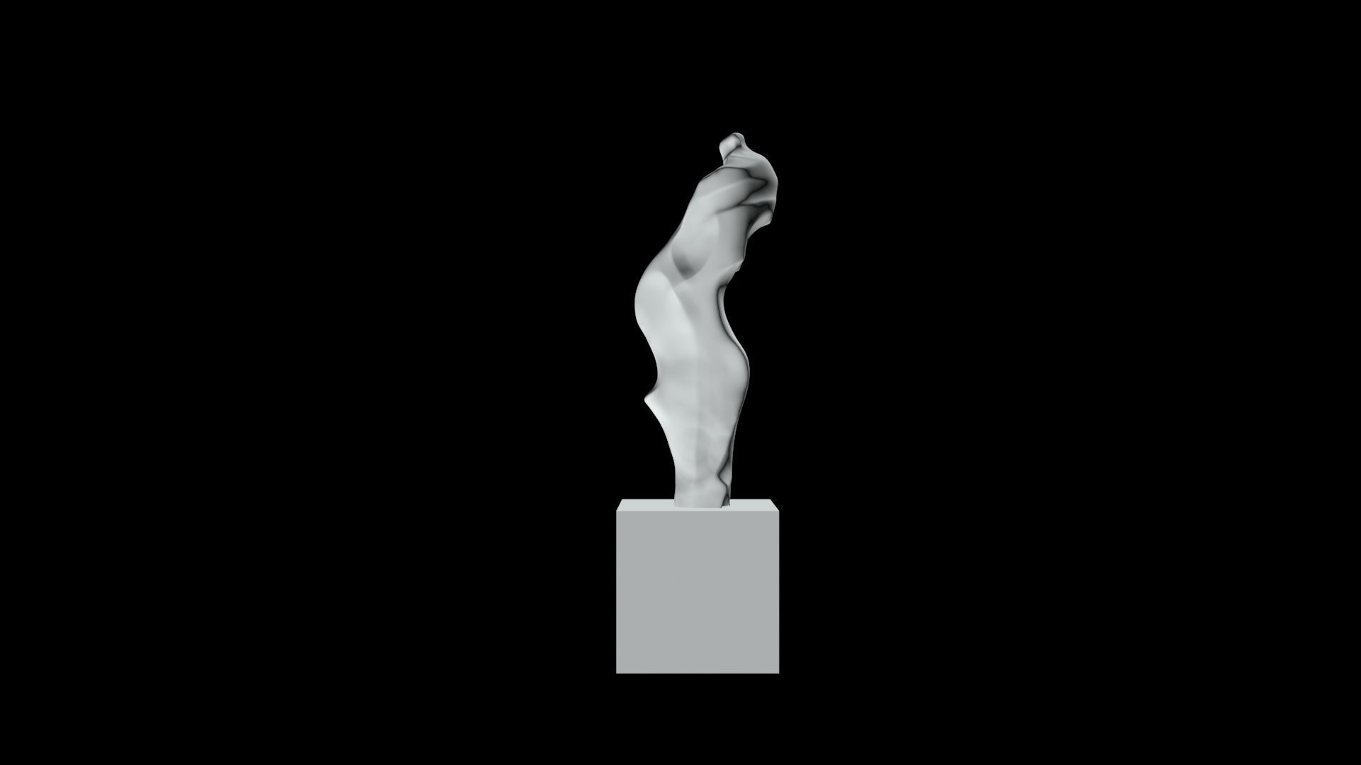 Abstracted figure sculpture  3D print model_3